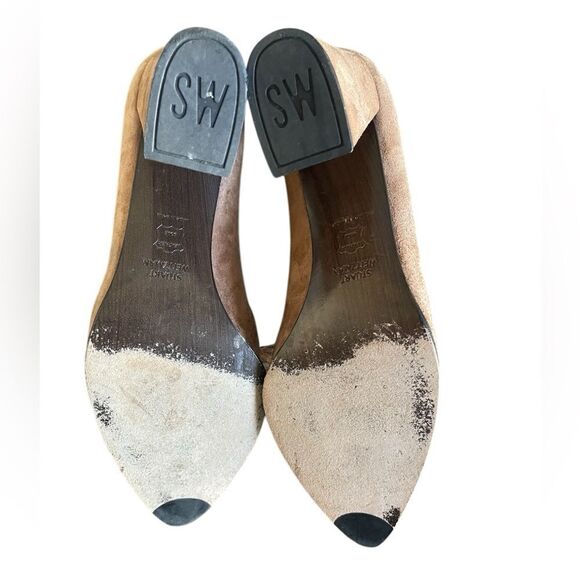 Stuart Weizman Broom Tassel Suede Block-heel Pumps size 7M - Picture 9 of 13